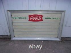 Vintage Coca Cola Soda Diner Menu Board Coke Sign Display Aluminum Frame