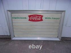 Vintage Coca Cola Soda Diner Menu Board Coke Sign Display Aluminum Frame