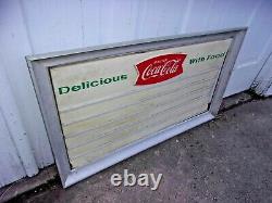 Vintage Coca Cola Soda Diner Menu Board Coke Sign Display Aluminum Frame