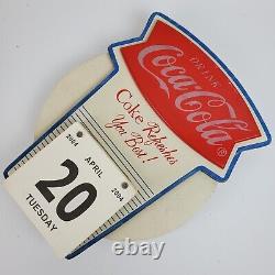 Vintage Coca Cola Soda Pop 16 Calendar with 6 Inch Pad Wood Sign