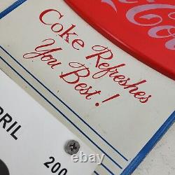 Vintage Coca Cola Soda Pop 16 Calendar with 6 Inch Pad Wood Sign
