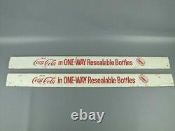 Vintage Coca-Cola Soda Pop One-Way Resealable Bottles Metal Display Rack Signs