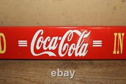 Vintage Coca Cola Soda Pop Store 32 Door Push Pull Bar Porcelain Metal Sign