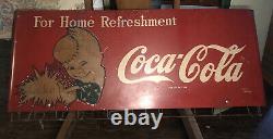 Vintage Coca Cola Sprite Boy Bag Holder Soda Pop Gas Oil Metal Sign