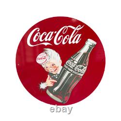 Vintage Coca-Cola Sprite Boy Heavy Metal Sign Rare 1950s Style 19.7 (50cm)