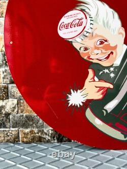 Vintage Coca-Cola Sprite Boy Heavy Metal Sign Rare 1950s Style 19.7 (50cm)