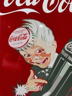 Vintage Coca-Cola Sprite Boy Heavy Metal Sign Rare 1950s Style 19.7 (50cm)