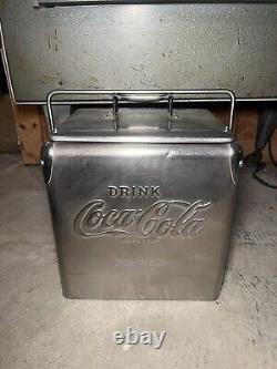 Vintage Coca Cola Stainless 6 Pack Cooler