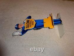 Vintage Coca Cola Stand-up Policeman Slow School Zone 12 Metal Soda Cop Sign