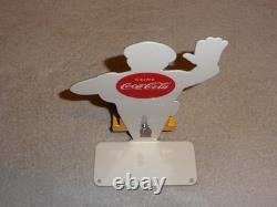 Vintage Coca Cola Stand-up Policeman Slow School Zone 12 Metal Soda Cop Sign