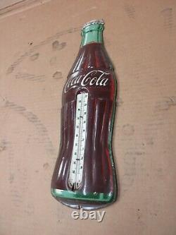 Vintage Coca Cola Thermometer Gas Station Sign Robertson USA