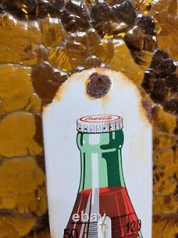 Vintage Coca Cola Thermometer Porcelain Sign Coke Soda Pop Drink Soft Beverage
