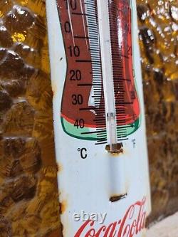 Vintage Coca Cola Thermometer Porcelain Sign Coke Soda Pop Drink Soft Beverage