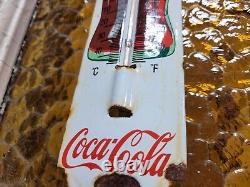Vintage Coca Cola Thermometer Porcelain Sign Coke Soda Pop Drink Soft Beverage