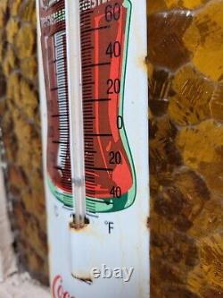 Vintage Coca Cola Thermometer Porcelain Sign Coke Soda Pop Drink Soft Beverage