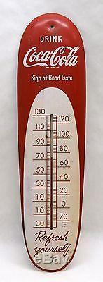 Vintage Coca-Cola Thermometer Sign of Good Taste Refresh Yourself Cigar Shape