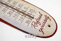 Vintage Coca-Cola Thermometer Sign of Good Taste Refresh Yourself Cigar Shape