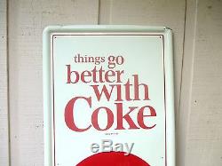 Vintage Coca Cola Things Go Better With Coke 1964 Original Sign No Reserve