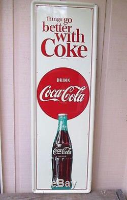Vintage Coca Cola Things Go Better With Coke Sign EXC. Condition NO RESERVE