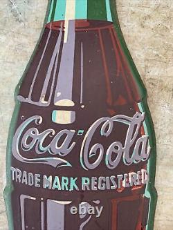 Vintage Coca Cola Tin Bottle Sign AM 11/53