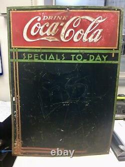 Vintage Coca Cola Tin Menu Board Soda Advertising Sign Collectible Advertising