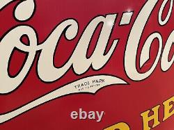 Vintage Coca Cola Tin Metal 20 X 28 sign Ice Cold Sold Here Pat'D Dec 1923