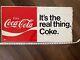 Vintage Coca-Cola Tin Sign Its The Real Thing 1970s STAMPED MCA Ad Collectible