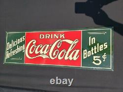 Vintage Coca Cola Tin sign 35 1/2 x 11 3/4