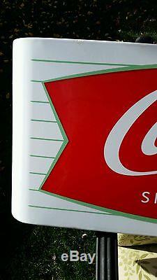 Vintage Coca Cola White with Red Fishtail Sled Sign