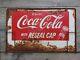 Vintage Coca Cola With Reseal Cap Metal Sign With Bracket Original 18×11