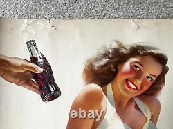 Vintage Coca-Cola YES GIRL Advertising Display Poster
