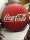 Vintage Coca Cola button sign NR! 36 Inch Very Rare