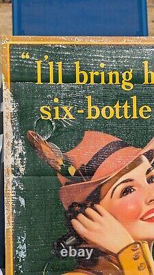 Vintage Coca Cola cardboard Poster sign 1940 Vintage Coke 16x27 Original Antique