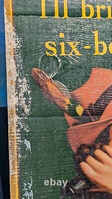 Vintage Coca Cola cardboard Poster sign 1940 Vintage Coke 16x27 Original Antique