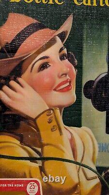 Vintage Coca Cola cardboard Poster sign 1940 Vintage Coke 16x27 Original Antique