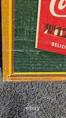 Vintage Coca Cola cardboard Poster sign 1940 Vintage Coke 16x27 Original Antique