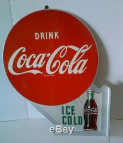 Vintage Coca Cola double sided flange sign
