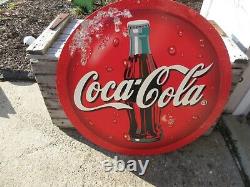 Vintage Coca Cola large Double Sided Sign Advertisement