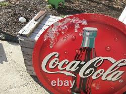 Vintage Coca Cola large Double Sided Sign Advertisement