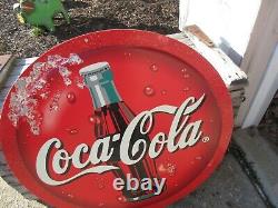 Vintage Coca Cola large Double Sided Sign Advertisement