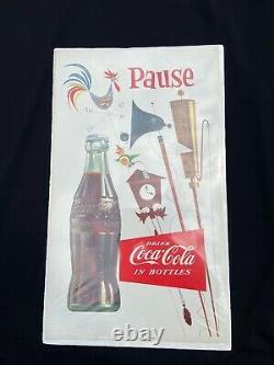 Vintage Coca-cola 1955 Cardboard Sign Pause