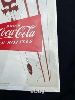 Vintage Coca-cola 1955 Cardboard Sign Pause