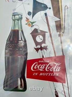 Vintage Coca-cola 1955 Cardboard Sign Pause