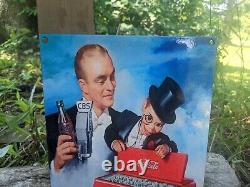 Vintage Coca-cola Cbs Porcelain Enamel Metal Advertising Soda Sign 12 X 8