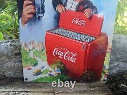 Vintage Coca-cola Cbs Porcelain Enamel Metal Advertising Soda Sign 12 X 8