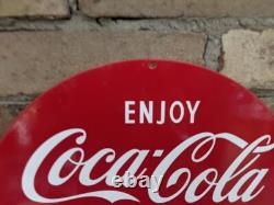 Vintage Coca-cola Check Tires Porcelain Beverage Soda 12 Sign Coke