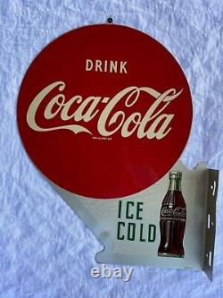 Vintage Coca-cola Double Sided Flange Sign Styled Am 11-51