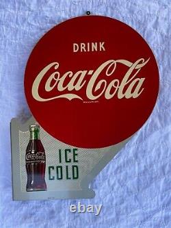Vintage Coca-cola Double Sided Flange Sign Styled Am 11-51