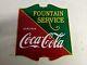 Vintage Coca-cola Fountain Service Porcelain Soda Enamel Gas Station Sign Coke