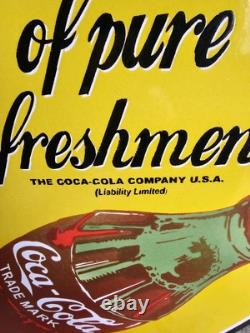 Vintage Coca-cola Grocery Store Porcelain Sign 30 Super Nice